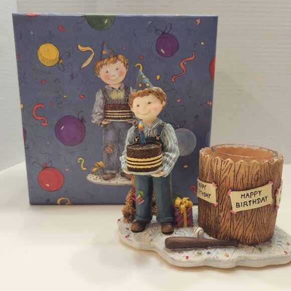 Lang "Birthday Boy" Figural Candle Holder figurine by Sherri Buck Baldwin - Picture 1 of 8